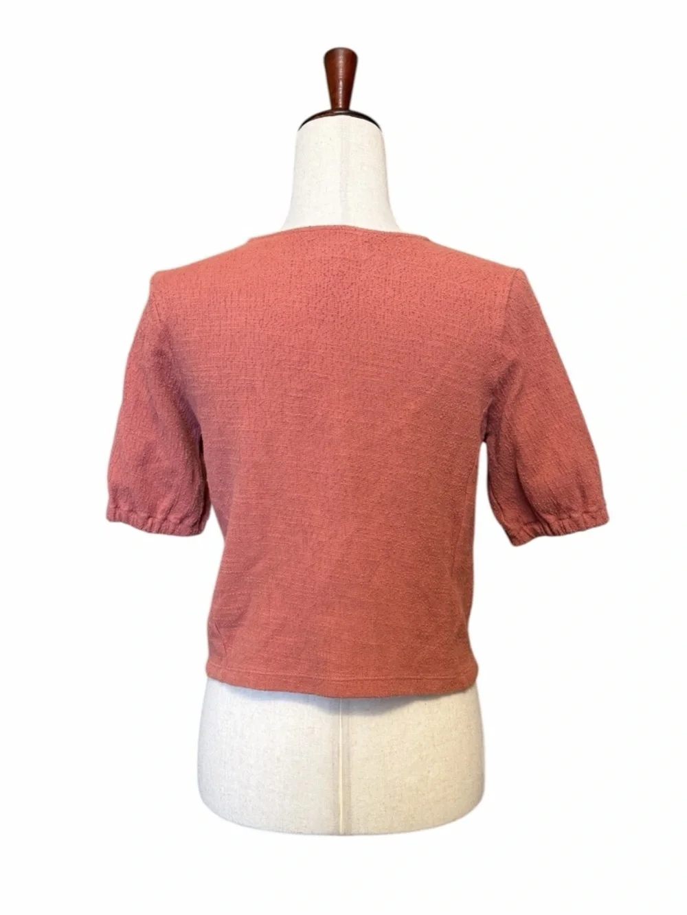 Madewell Texture & Thread Puff-Sleeve Wrap Top Sweet Dahlia Size S #2156